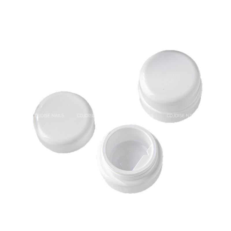 5g Nail Art Gel Storage Bottle - Pure White, Light-Proof, Anti-Overflow Ring.