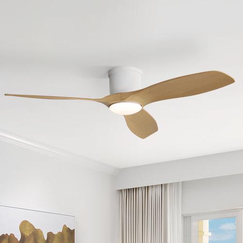 Sofucor Ceiling Fan with Light and Remote Control, White, 132 cm, 3 ABS Blades
