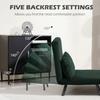 4-in-1 Velvet-Feel Double Sofa Bed, with Pillows - Green