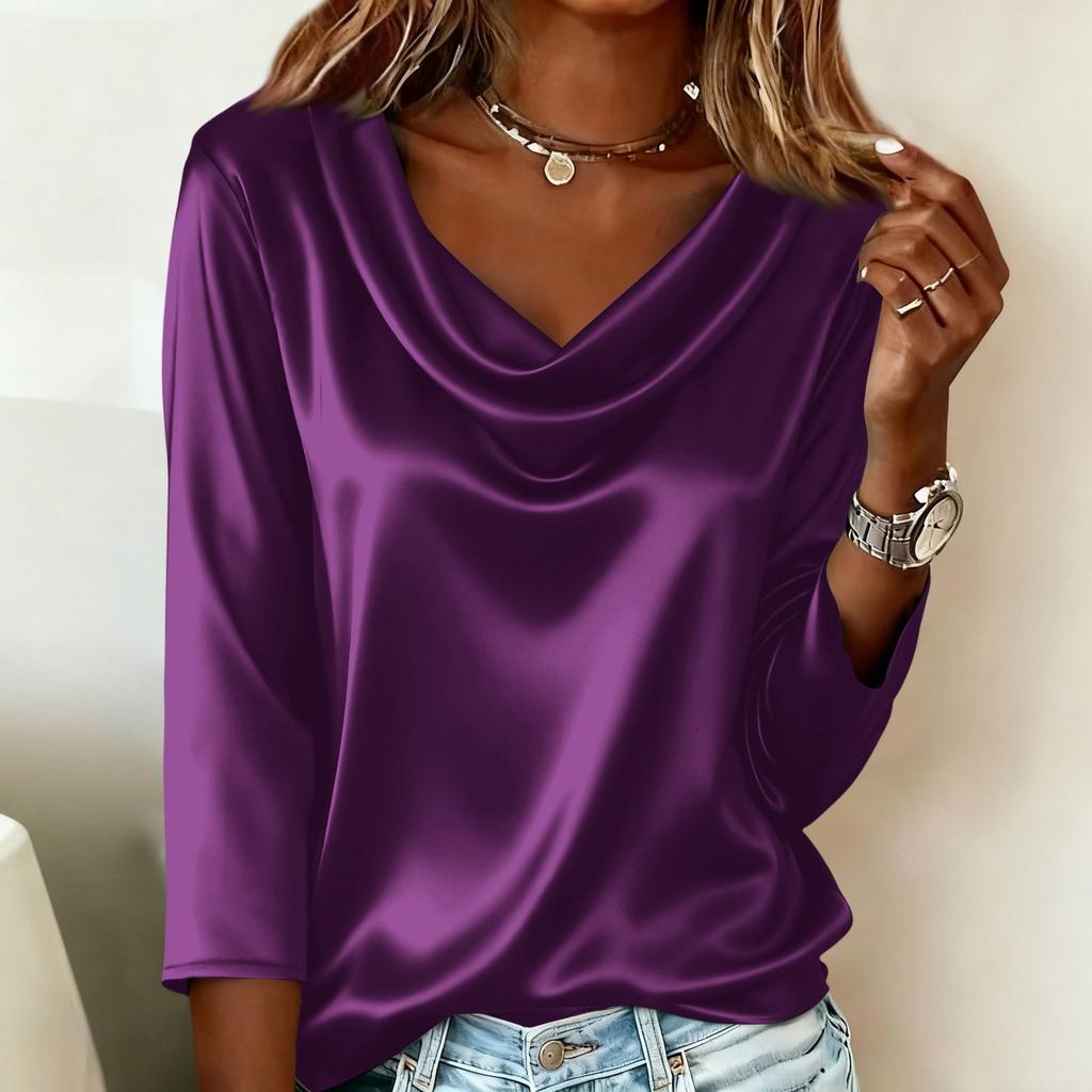 Blouse For Women Dressy 3/4 Long Sleeve Shirts Business Casual Outfit Tops