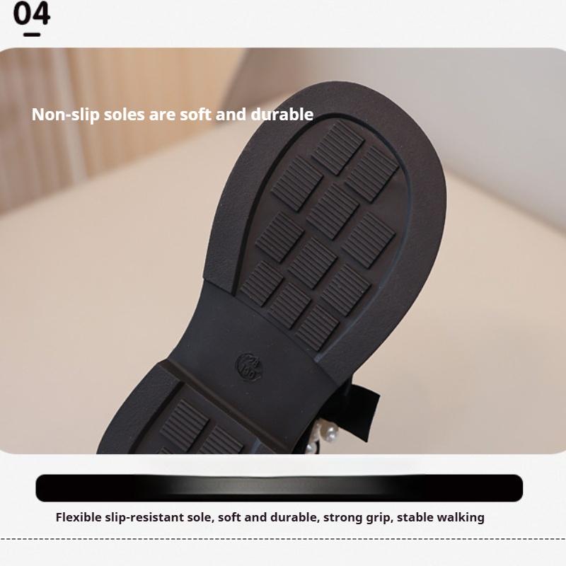 New Spring and Autumn Girls' Soft Sole Fashionable and Versatile Leather Shoes