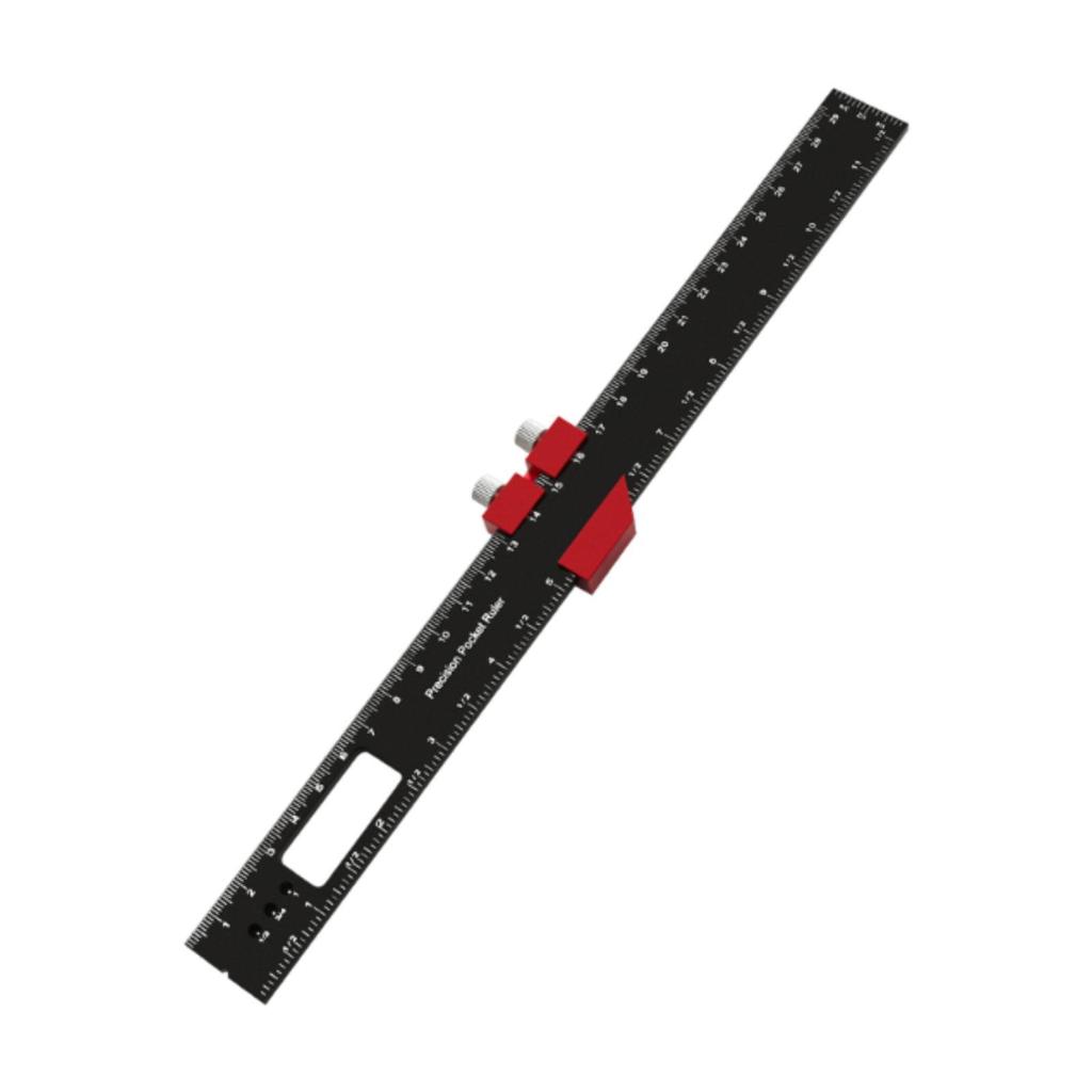 Woodworking Ruler with Slide Stop Portable inch and Metric Professional Square Ruler Marking Ruler Adjustable Sliding Ruler