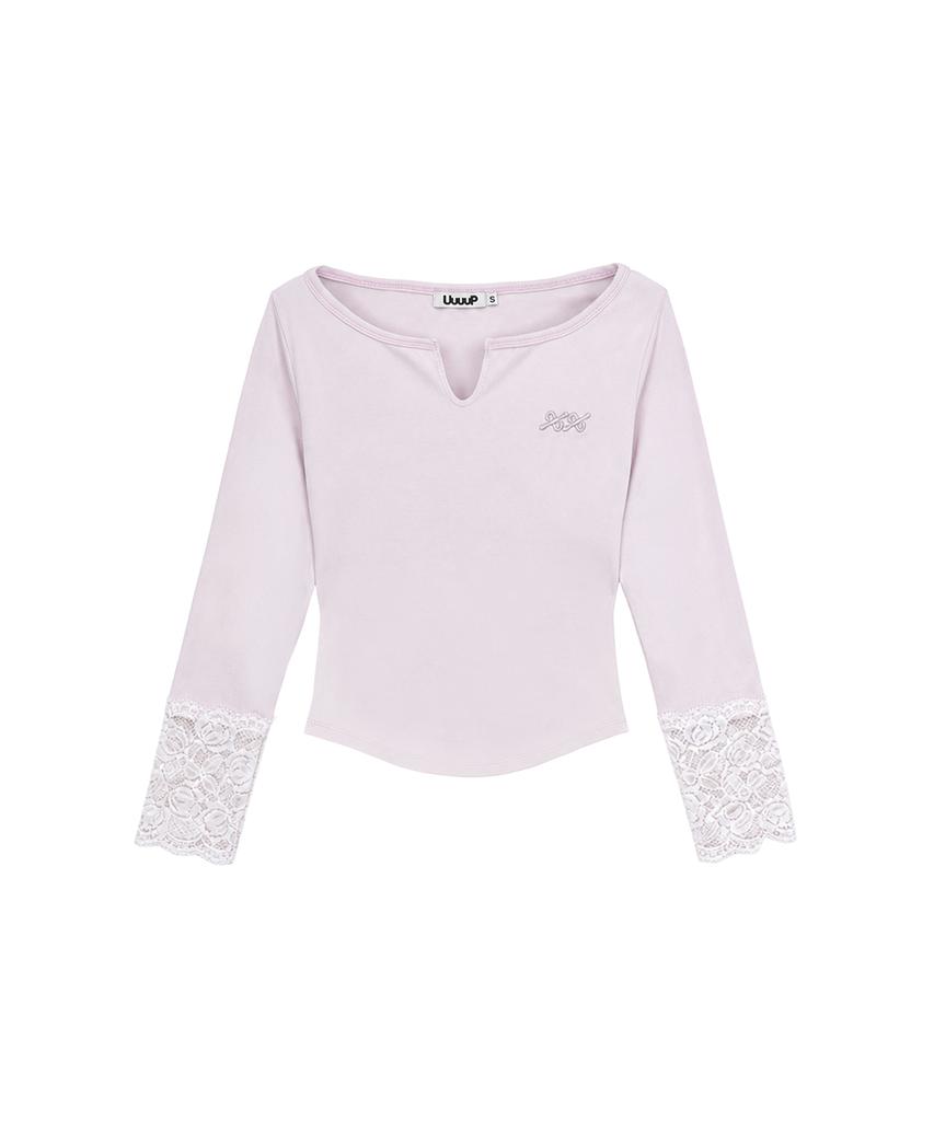 UUUUP Creamy Lace Top - Pink