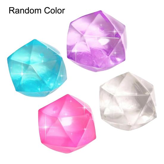 Transparent Rhinestone Squeeze Toy Anxiety Relief Polyhedron Sensory Toy Anti-anxiety Soft Stress Ball Students Office Workers Gift