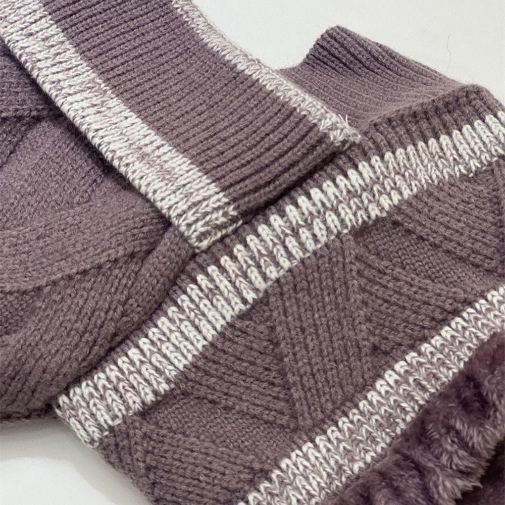 Double Layer Ear Protection Hat Plus Plush Beanie Hat Outdoor Knitted Hat Winter