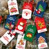 Christmas Tags Gift Creative with Holes Twine Cartoon Hanging Labels Wrap