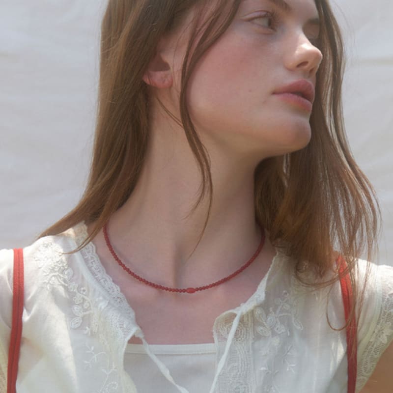 LOVE ME MONSTER Cherry Gem Necklace (L242MNK080)