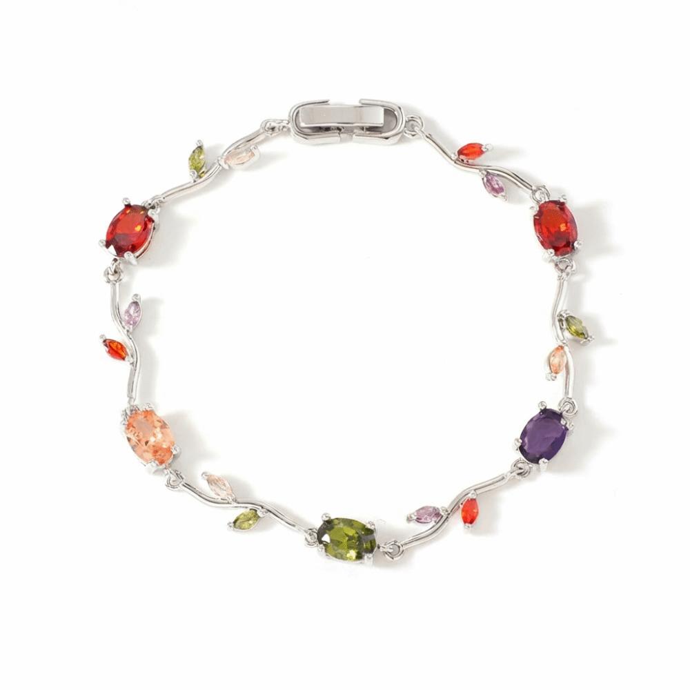 

14 Colors Sparkling Leaf Chain Luxury Crystal Sparkling Leaf Bracelets Wedding Style 10