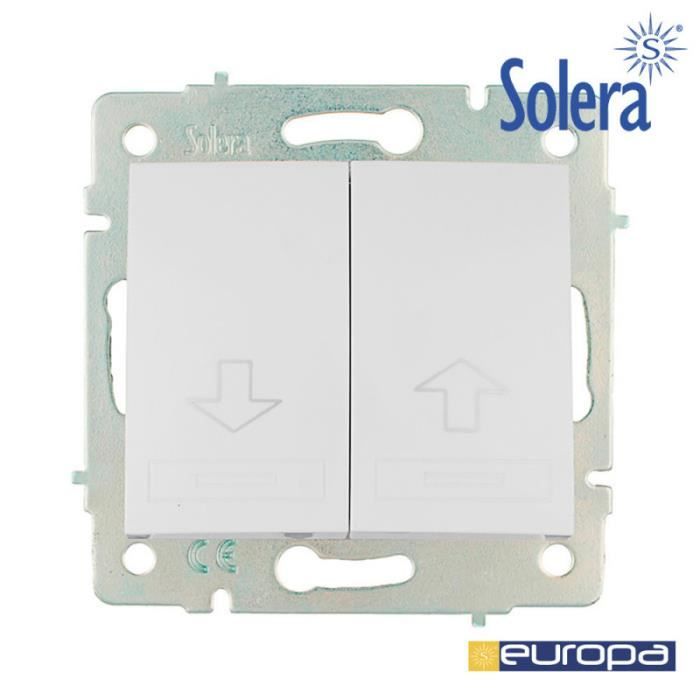 Tlačítkový spínač závěrky 10A 250V Série Europa Solera [E3-42919] Bílý