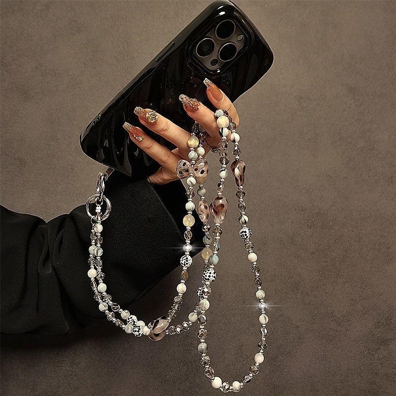Leopard Print Crystal Phone Lanyard With Stylish Sparkling Rhinestones For Women And Men