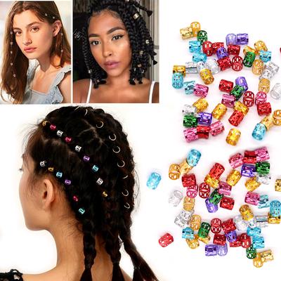 5 Pcs Dreadlock Beads Adjustable Hair Braid Rings Cuff Clips Tube For Braiding