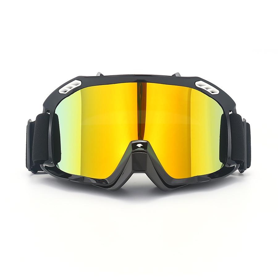 

Motorcycle off-road goggles, mountain bike riding windproof and sandproof glasses, motorcycle helmet goggles Black frame with red lens