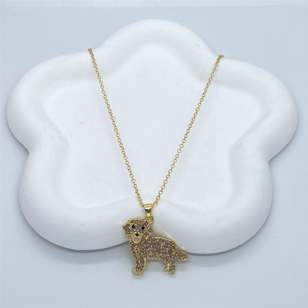 Rhinestone Beagle Pendant Shiba Inu Dog Necklace Jewelry Gift Pet Puppy Necklace Dog Lovers