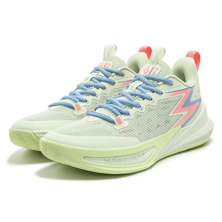 361 Slip Resistant, Abrasion Resistant, Breathable Low top Basketball Shoes Men's Melon Green 672511119-2