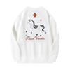 2026 Year of the Horse Color-Changing Embroidered Fleece Pullover - Trendy Round Neck Sweatshirt for Autumn/Winter