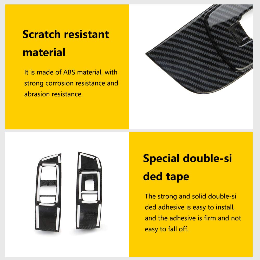 Fit for Challenger Interior Door armrest Power Window Switch Panel Carbon Fiber Accessories for Dodge Challenger 2015 up