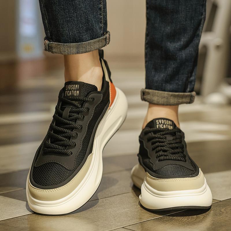 New casual board shoes, advanced sense, trendy fashion, versatile sports men's shoes, soft sole, light, comfortable and breathable white shoes