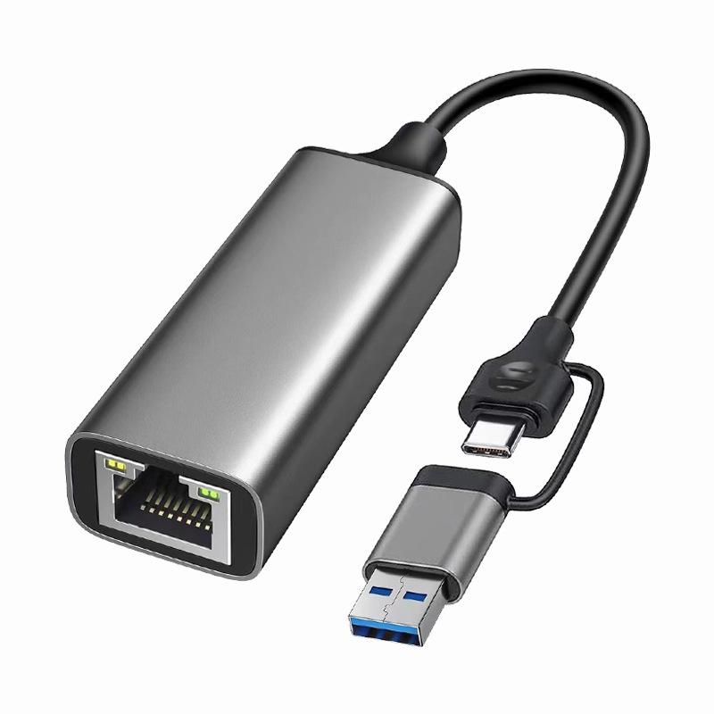 Type-C 2-в-1 USB-адаптер в RJ45 Gigabit Ethernet и 3.0 USB-хаб, док-станция