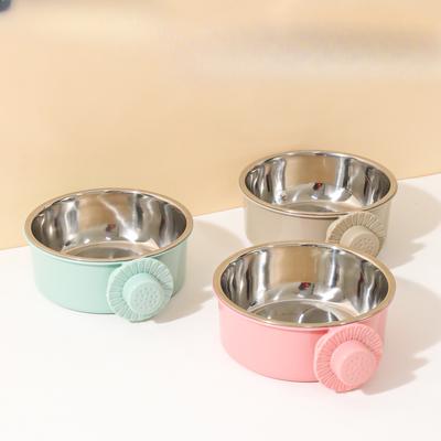 Miao Xin Bao Hundekäfig Hängend Befestigt Hundennapf, Hundekäfig mit Edelstahl-Inneneinsatz, Haustier Hängender Napf