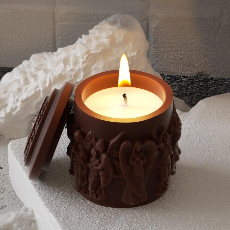 Statue Candle Cup Silicone Mold DIY Storage Jar Aroma Candle Resin Mold Gift Home Decoration