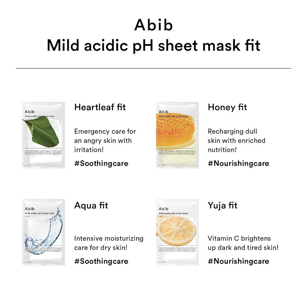 10pcs_[ABIB] Mild Acidic pH Sheet Mask (Heartleaf Fit)