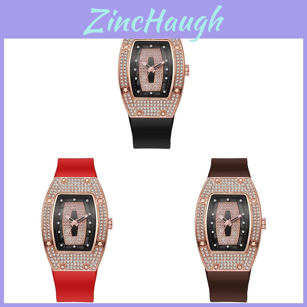 Elegant Girls Silicone Strap Quartz Watch With Decorative Dial For Gift Giving