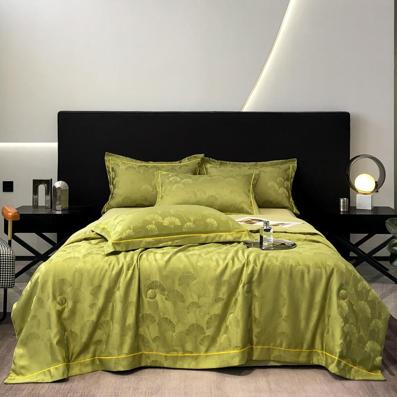 

Новое летнее ледяное шелковое летнее одеяло из четырех предметов, стираный шелковый жаккардовый воздухопроницаемый чехол, моющееся летнее одеяло с ощущением холода 200*230cm 4pcs