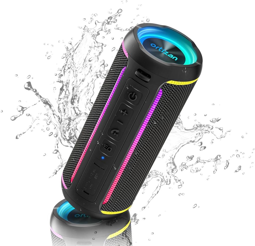 Ortizan X30 Bluetooth 40W Portable Wireless Bluetooth Speaker with Loud Volume and RGB LED TWS SD TF and AUX Deep for Mobile and Car Use 5.3 Speaker,
