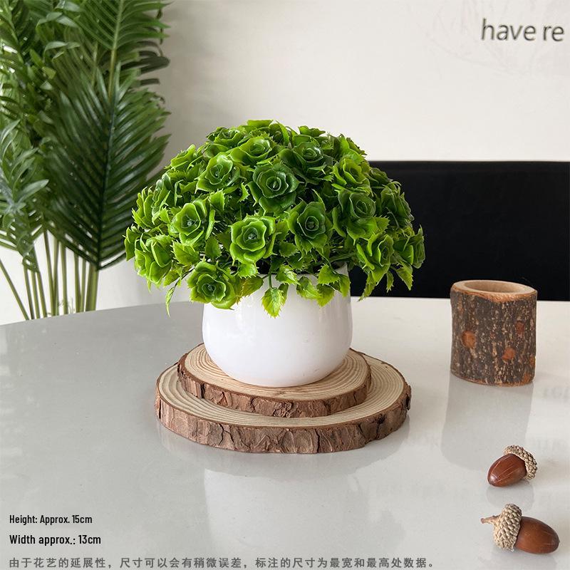 Artificial Bonsai Green Plants for Desk and Living Room Decoration