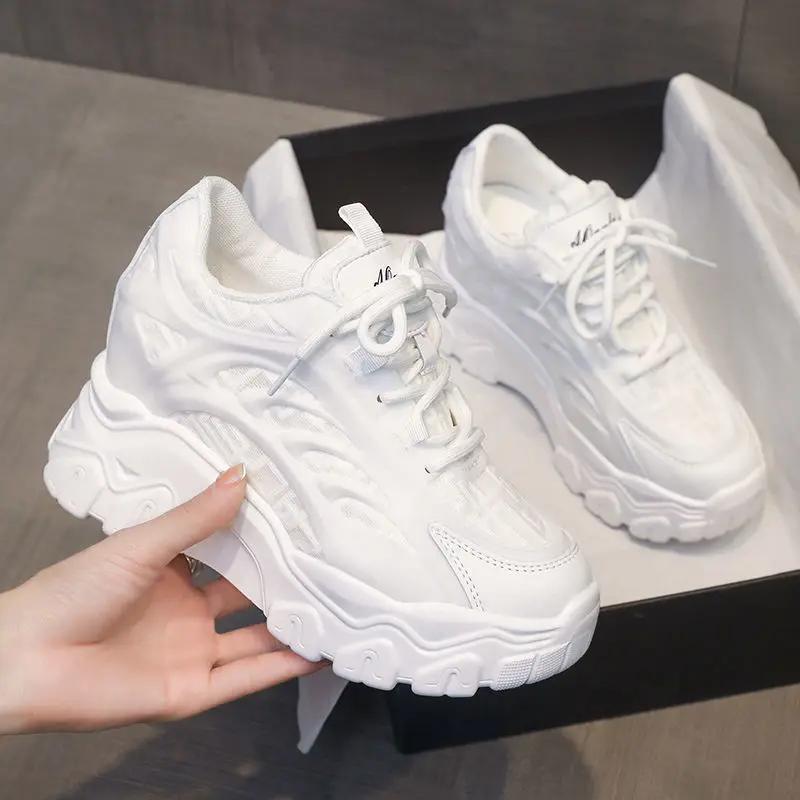 2024 Luxury Interior Height Increase 9cm Casual Skateboarding Shoes Spring/Autumn Korean Edition Women's Running Sports Shoes