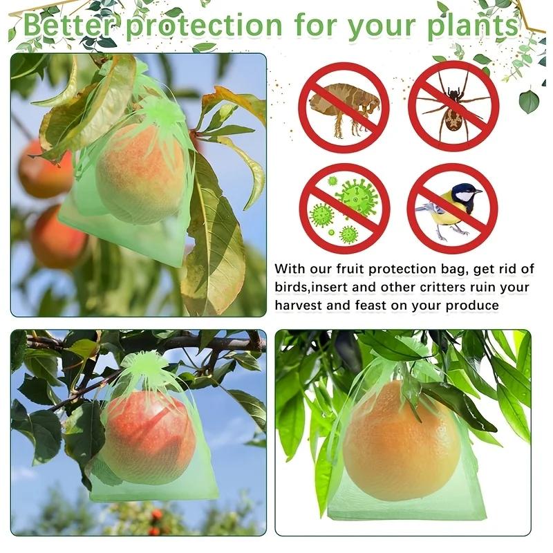 100Pcs Fruit Insect Proof Mesh Bag, Vegetable and Fruit Bird and Insect Proof Mesh Bag