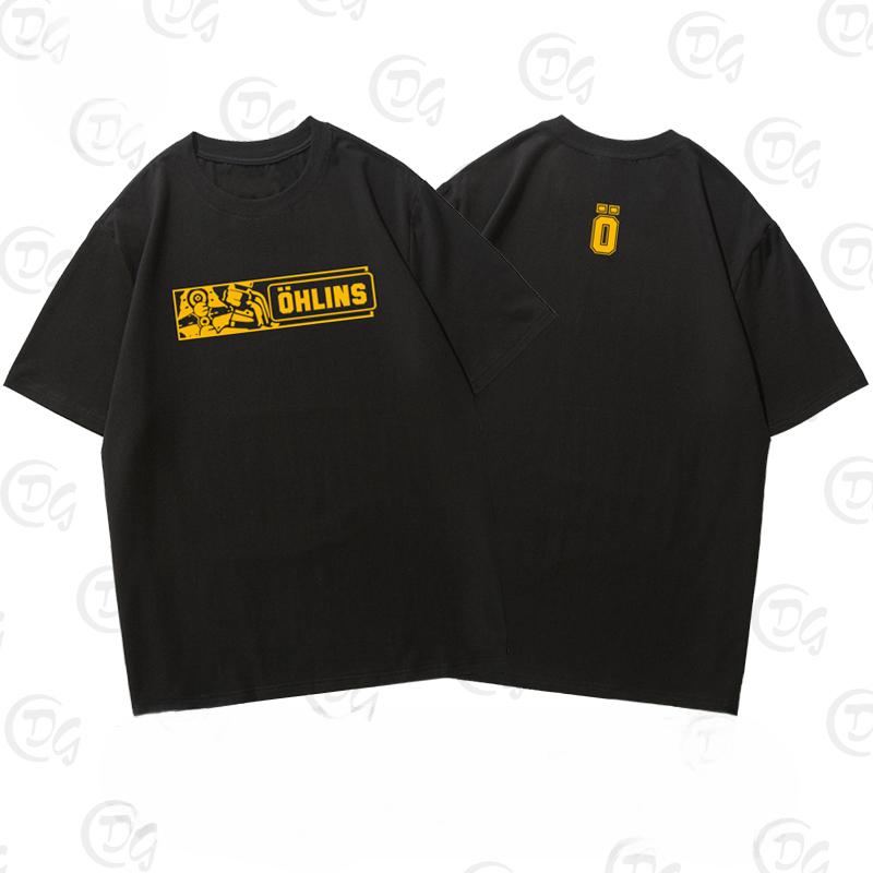 

2025 Швеция OHLINS Мотоциклетный амортизатор Модифицированная футболка с коротким рукавом Мужская и женская одежда для велосипедистов XXXL