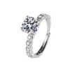 New Moissanite Ring 925 Sterling Silver Shining Adjustable Simplicity Exquisite for Women Jewelry Wedding Plated 18K White Gold