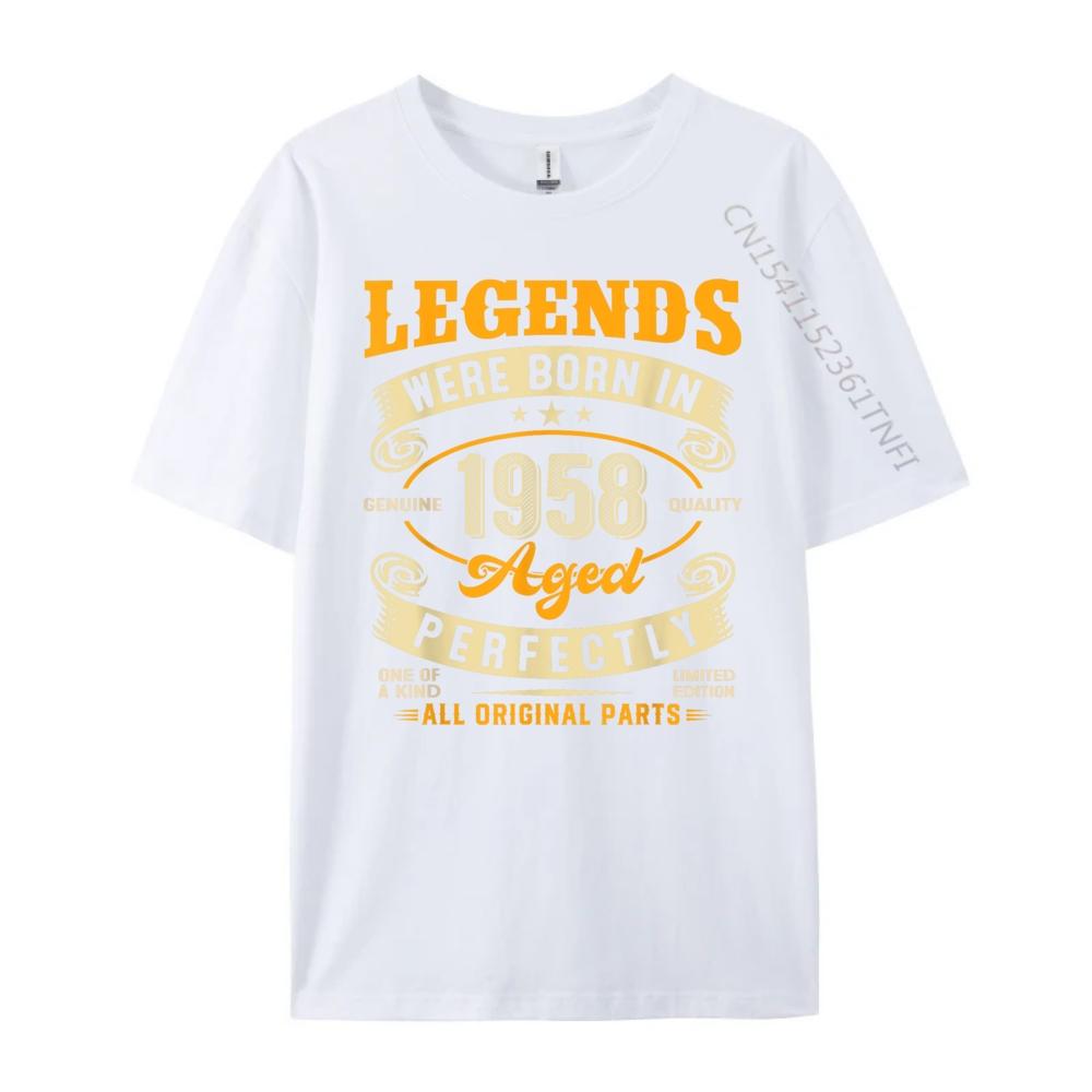 65th Birthday Legends Born In 1958 65 Years Old Unisexs Designer Clothes T Shirt Vegan
