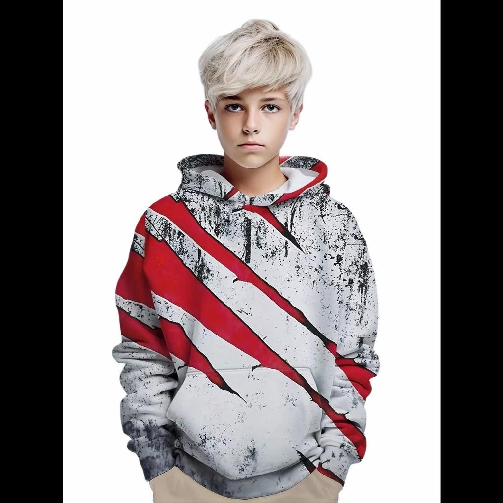 Kids Clothes Boys Hoodies  Digital Print Tops Kids Spring Fall Clothes Casual Pullover Outdoor Children Sweatshirt
