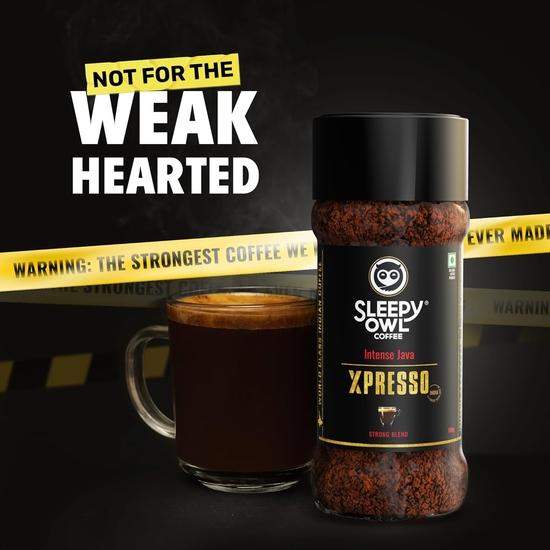 Sleepy Owl Xpresso 200g Strong Instant Coffee - 100g Pack of 2 | Intense Java | Dark Roasted | Intense and Bold Coffee Powder