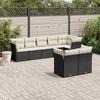 VidaXL Garden Lounge Set with Cushions 8 Pcs, Patio Sofas, Patio Furniture Set, Outdoor Furniture, Black 3217906