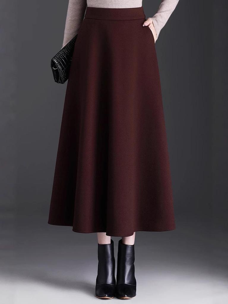 2025 Winter High-Waisted Pleated A-Line Skirt - Flowy, Slimming, and Fashionable