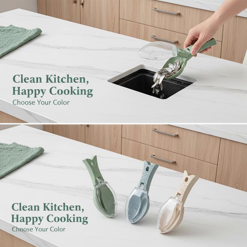 Kitchen Household Scale Scraper With Lid, Fish Scale Scraper, Manual Descaling, Brushing Of Fishing Tools