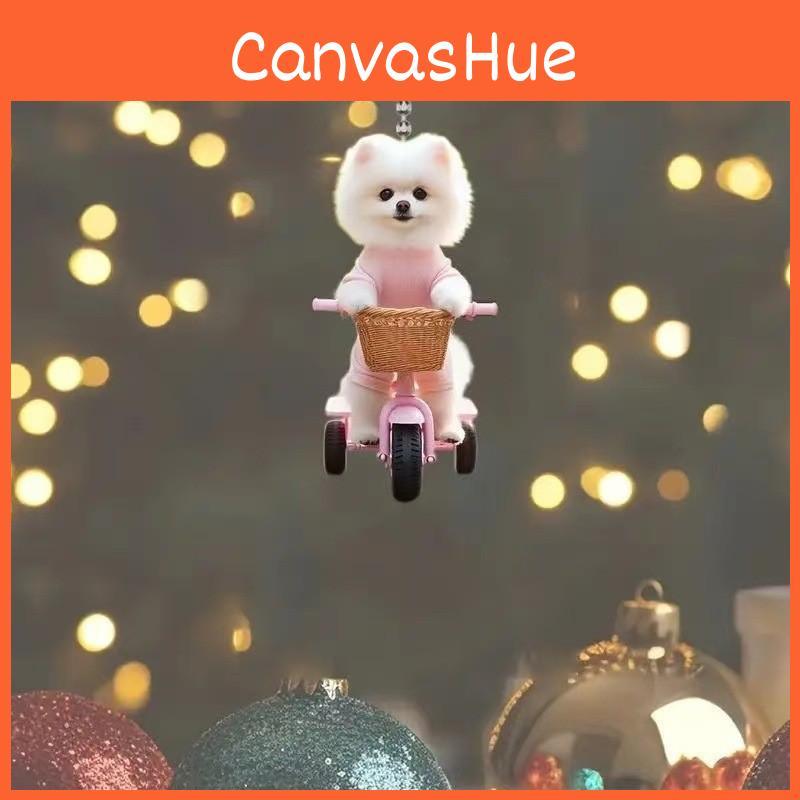 Acryl Cartoon Fahrrad Hund Auto Rückspiegel Dekor Für Auto Innenzubehör