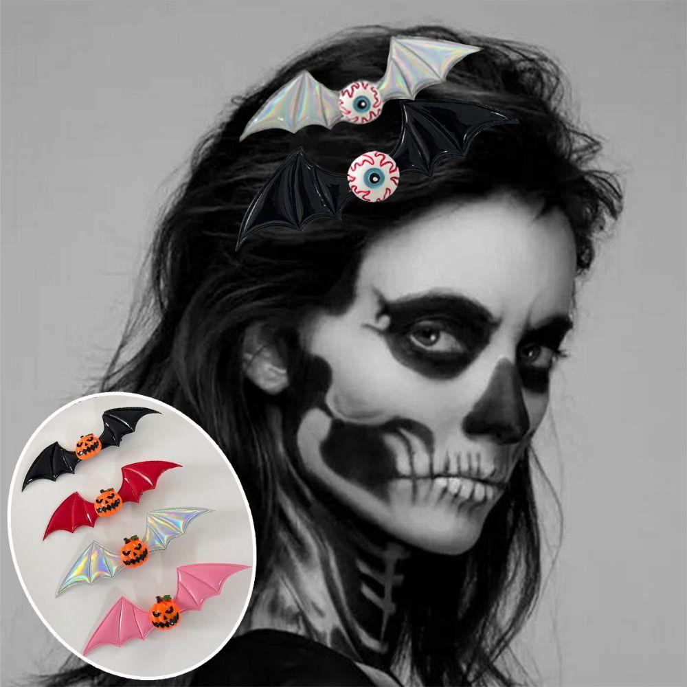 4PCS Cosplay Halloween Hairpin Resin Bat Duckbill Side Clip Punk Bat Wings Hair Clip  Festival Gifts
