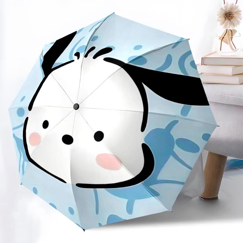 1pc Pochacco Automatic Opening/Closing Umbrella with Foldable Design, 8-Bone Iron Frame, Outdoor, Ideal Gift for Fans, Travelers, Daily Use, Festive P