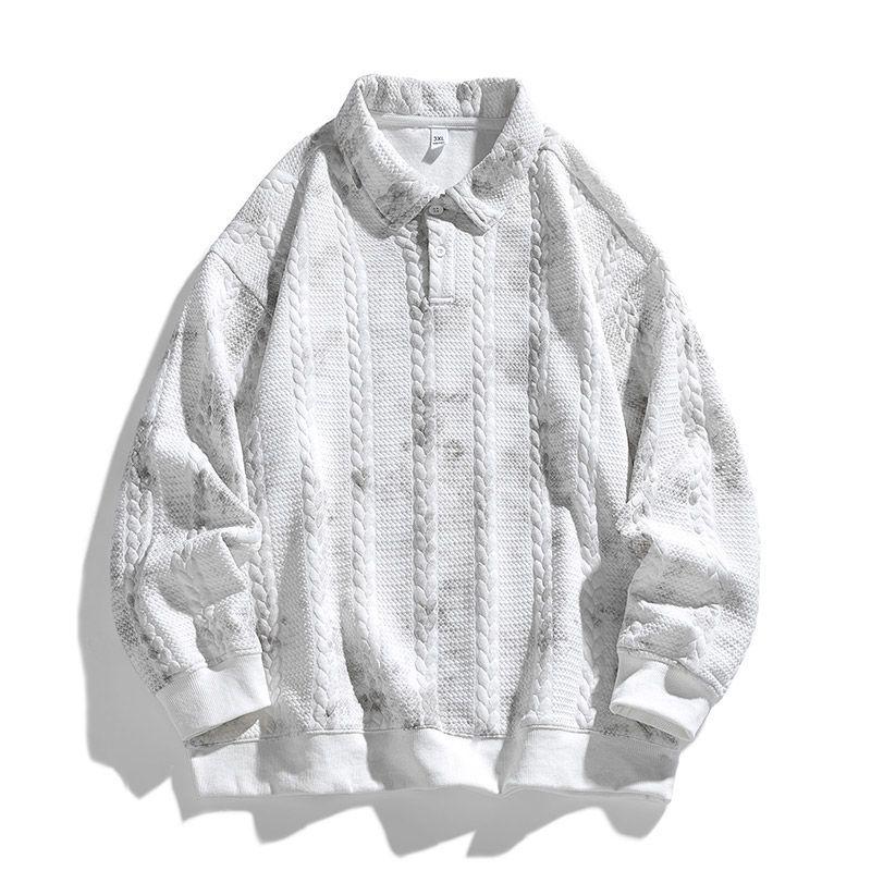 Męska bluza z kapturem na wiosnę i jesień, z artystyczną fakturą, kamuflażem i żakardem