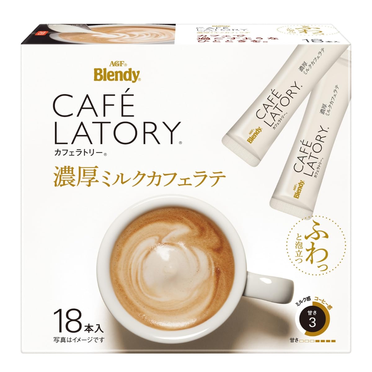 AGF Blendy Cafe Latory Stick Rich Milk Latte 18 Sticks Coffee