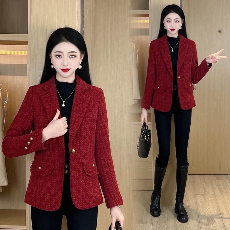 

Women s 2024 Spring/Autumn Quilted Short Blazer - High-End Fashion Top 2XL [120-130 lbs]