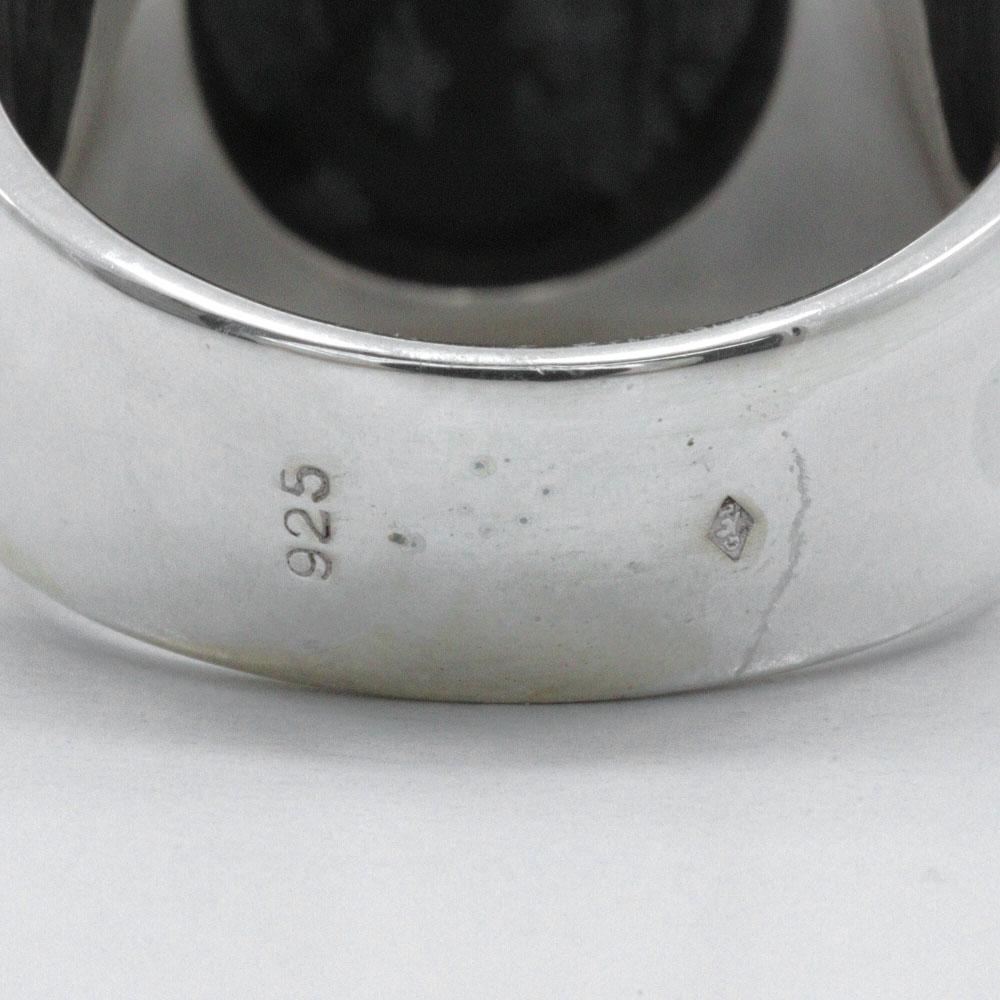LOUIS VUITTON Chevalier Snow Flow Ring M64903 Silver925/Obsidian #9.9(US Size) 22.0g mens Used