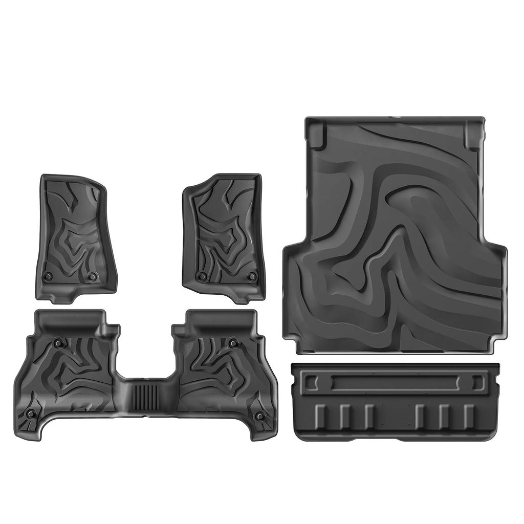LUCKEASY for Jeep Gladiator JT 2020-2024 Cargo Liner Trunk Mat Protective Mat TPE Waterproof Wear-resistant Floor Mats