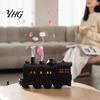 Large Capacity Desktop Humidifier Vintage Steam Train Aroma Diffuser, 300ml Ultrasonic Cool Mist with Dual Quiet Humidifiers for Baby Room LED Lights,
