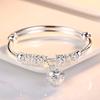 Beautiful and Fashionable Silver-plated Bell Bracelet Women European American Trendy Versatile Rotating Bead Bracelet Accessory