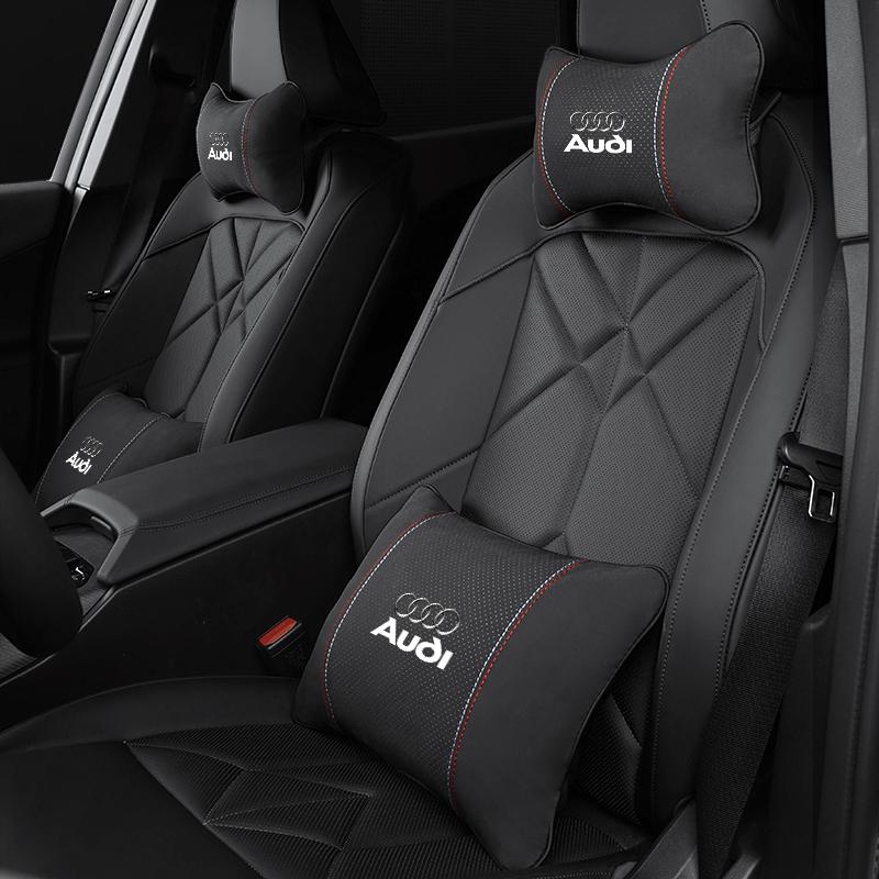 2026 Hot Luxury Suede Car Seat Headrest Neck Lumbar Support Key Ring For Audi A7 A3 A4 A6 A5 Q5 A1 Q7 Q3 Q4 TT SQ5 RSQ3 RSQ8 S3 S4 RS5 S7